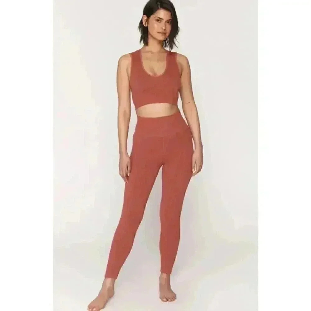 Spiritual Gangster Metta Ribbed Legging Rust Size Medium